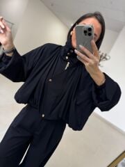 Kd 6799 Siyah Fermuar Detaylı Tasarım Takım