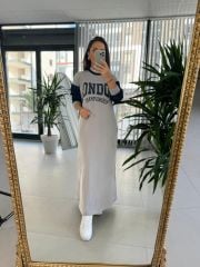 Dr 8162 London Tasarım Gri Sweat Elbise