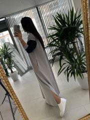 Dr 8162 London Tasarım Gri Sweat Elbise