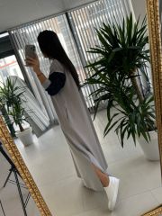 Dr 8162 London Tasarım Gri Sweat Elbise