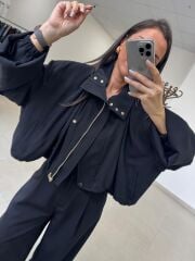 Kd 6799 Siyah Fermuar Detaylı Tasarım Takım