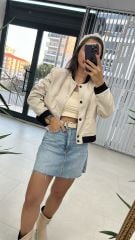 Ön Cepli Bomber Bej Mont