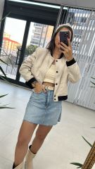 Ön Cepli Bomber Bej Mont