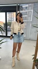 Ön Cepli Bomber Bej Mont