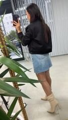 Ön Cepli Bomber Siyah Mont