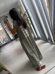 Ms Haki Pamuk Viskon Gömlek Elbise