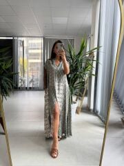 Ms Haki Pamuk Viskon Gömlek Elbise