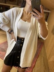 Ajurlu off white hırka