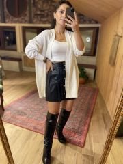 Ajurlu off white hırka