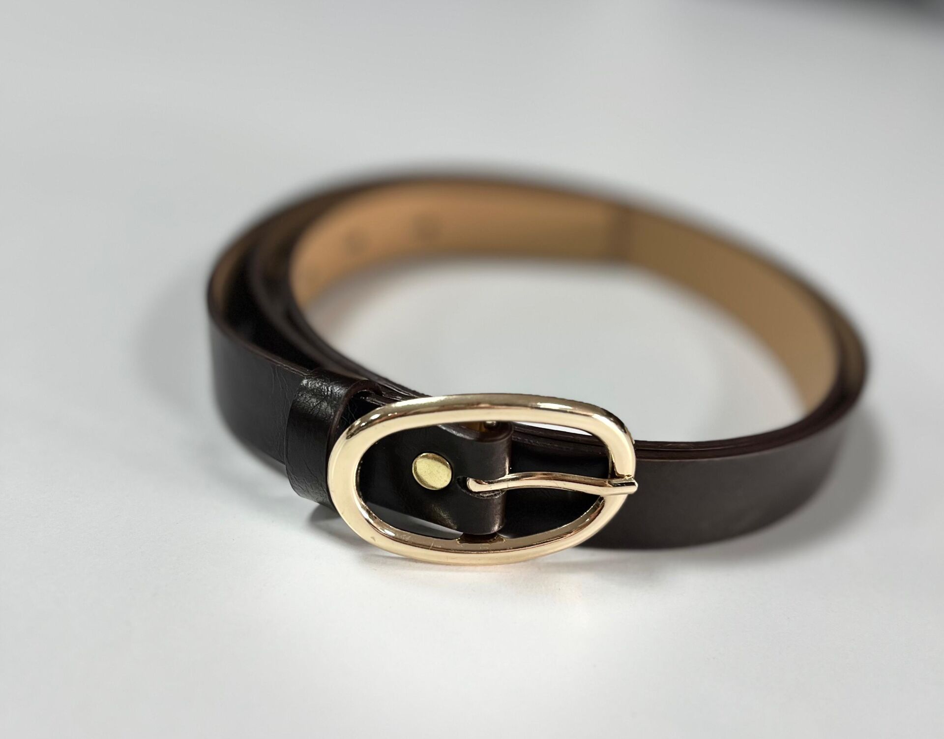 1500 İnce Gold Halka Detaylı A.kahve Kemer