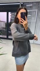 Dr 2484 Ribana Petek Dokulu Antrasit Sweat