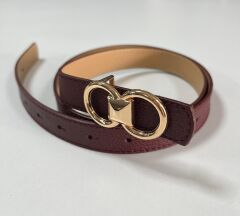 2500 Halka Tokalı İnce Bordo Kemer