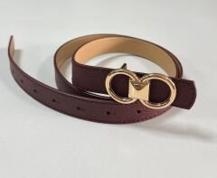 2500 Halka Tokalı İnce Bordo Kemer