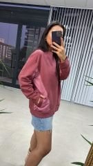 Ribbed Honeycomb Textured Plum Sweat