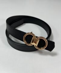 2500 Halka Tokalı İnce Siyah Kemer