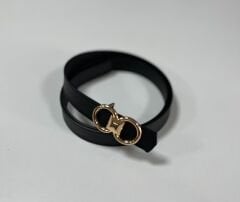 2500 Halka Tokalı İnce Siyah Kemer