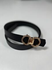 2500 Halka Tokalı İnce Siyah Kemer