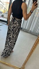 Saten Zebra Pantolon