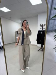 Nx 2273 Taş Denim detaylı Fitilli Takım