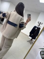 Nx 2273 Taş Denim detaylı Fitilli Takım