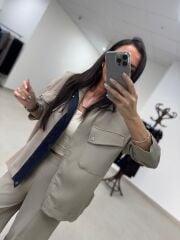 Nx 2273 Taş Denim detaylı Fitilli Takım