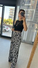Saten Zebra Pantolon