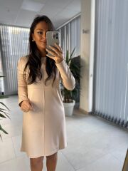 Ms Çima Dikişli Basic Çelik Nude Elbise