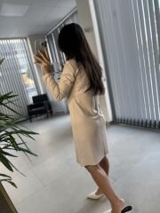 Ms Çima Dikişli Basic Çelik Nude Elbise