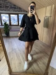 Siyah Tensel şort elbise