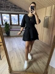 Siyah Tensel şort elbise