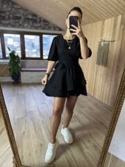 Siyah Tensel şort elbise