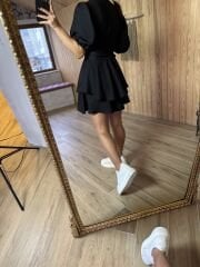Siyah Tensel şort elbise