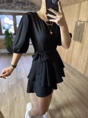 Siyah Tensel şort elbise