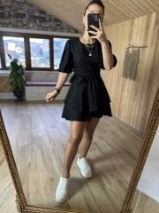 Siyah Tensel şort elbise