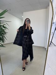 Ms 222 Ekoseli Vizon Siyah Mont