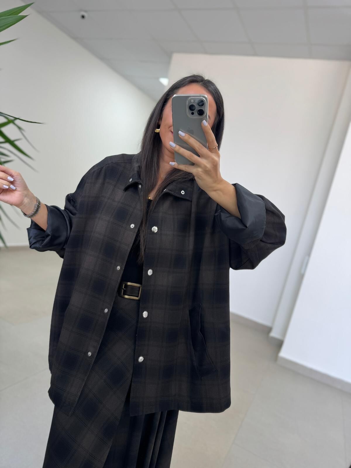 Ms 222 Ekoseli Vizon Siyah Mont