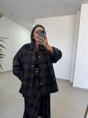 Ms 222 Ekoseli Vizon Siyah Mont