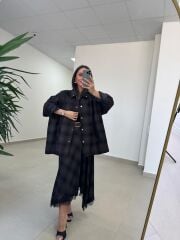 Ms 222 Ekoseli Vizon Siyah Mont