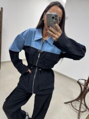Yf 114C Paraşüt Denim Mix Takım