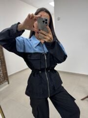 Yf 114C Paraşüt Denim Mix Takım