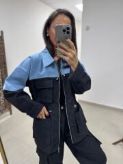 Yf 114C Paraşüt Denim Mix Takım