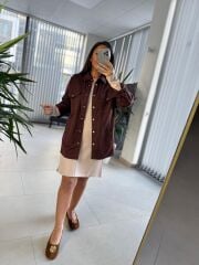 Gabardin Kahve Gömlek Ceket