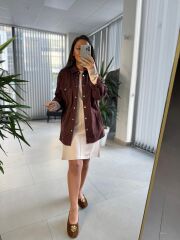 Gabardin Kahve Gömlek Ceket