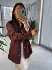 Gabardin Kahve Gömlek Ceket