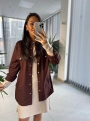 Gabardin Kahve Gömlek Ceket