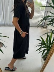 Sg İthal Nakışlı Düğmeli Elbise