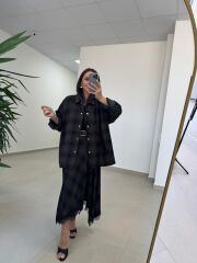 Ms 242 Dantel Detaylı Vizon Siyah Etek