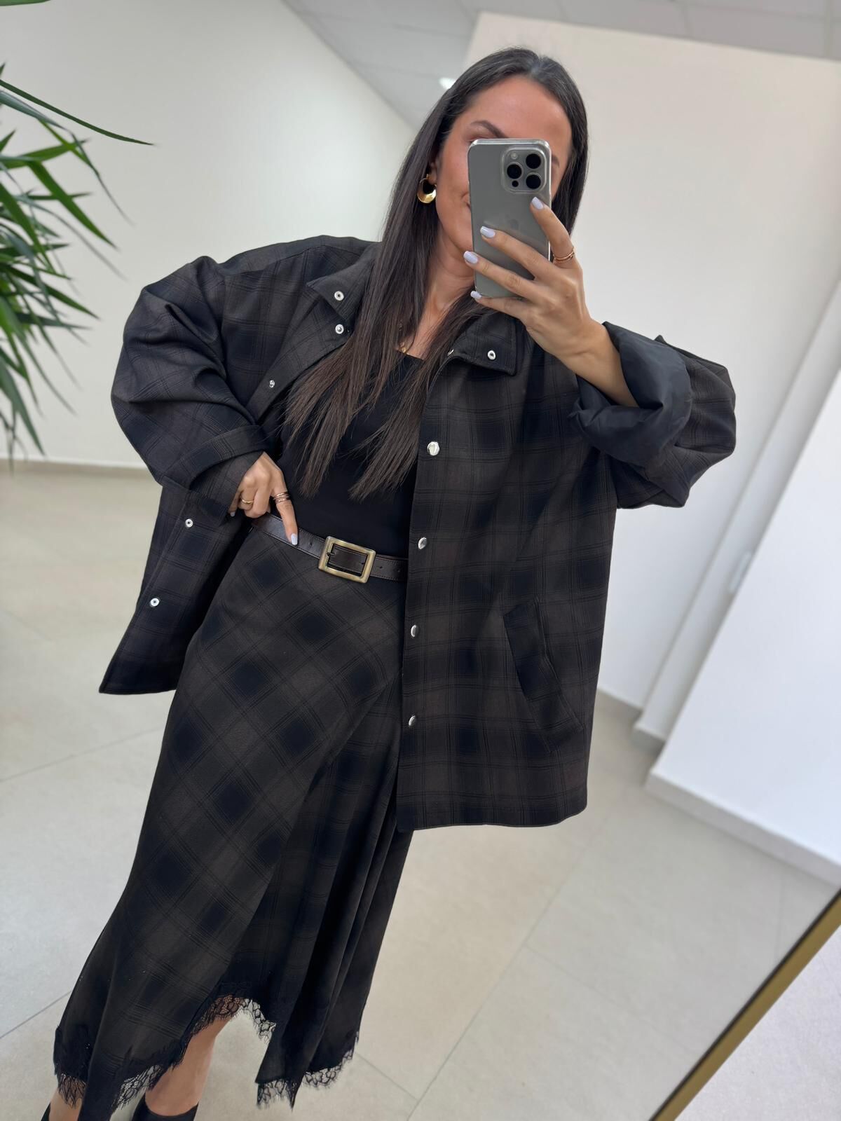 Ms 242 Dantel Detaylı Vizon Siyah Etek