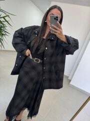 Ms 242 Dantel Detaylı Vizon Siyah Etek