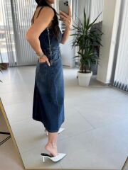 Pr 299 Marka Model Askılı Denim Elbise